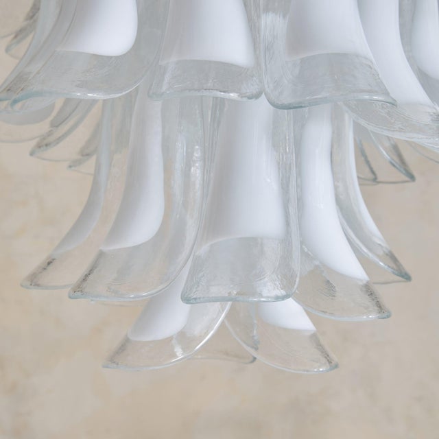 Mid-Century Modern Italian Murano Glass Chandelier in the Manner of Mazzega For Sale - Image 3 of 13
