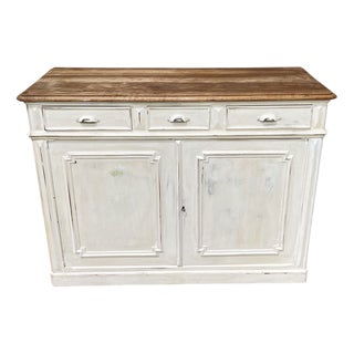 Walnut Sideboard with Cream Patina, 1930s For Sale