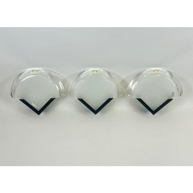 Metal Wall Lamps with Murano Glass from Leucos, 1980s, Set of 3 For Sale - Image 7 of 18