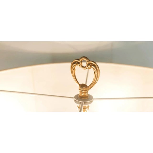 Brass Floor Lamp with 4 Lights & Lampshade For Sale - Image 9 of 15