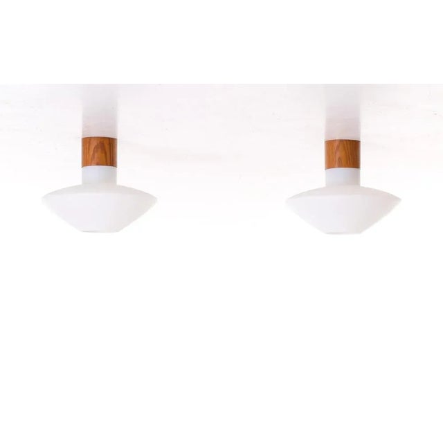 Wood Ceiling Light attributed to Luxus, Sweden, 1960s For Sale - Image 7 of 8