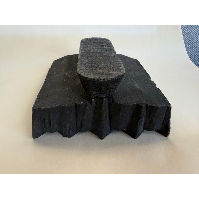 Antique Large wooded print block with Chevron print. In great condition. It does have a chip in the wood you can see in...