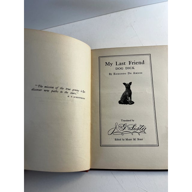 My Last Friend Dog Dick by Edmondo de Amicis. Boston, The Stratford Co., 1916. First edition. Small hardcover with red...