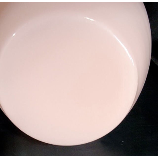 Antique Pink French Opaline Glass Pitcher, Applied Black Glass Handle For Sale - Image 10 of 11