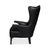 Upholstered in rich, full-grain onyx black leather, this chair features a dramatic high-back design that creates an...