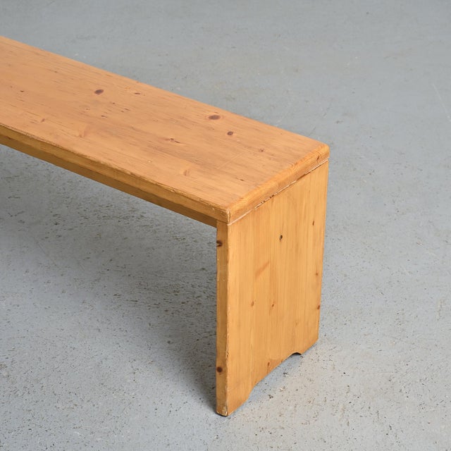 Wood Pine Bench from Les Arcs, France, 1969 For Sale - Image 7 of 11