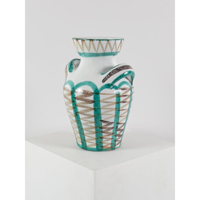 Large Mid-Century Ceramic Vase with Handles by Robert Picault, France, 1950 For Sale - Image 6 of 10