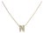10K Yellow Gold Diamond Accent "N" Initial Bubble Pendant Necklace For Sale