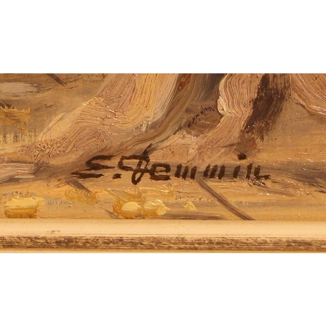 Erich Demmin, Summer Promenade with Figures, 20th Century, Oil on Canvas, Framed For Sale - Image 5 of 9