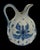 Rare Vintage Blue Gold Delvo Holland Delft Handpainted Water Pitcher Pottery Bird For Sale - Image 4 of 6