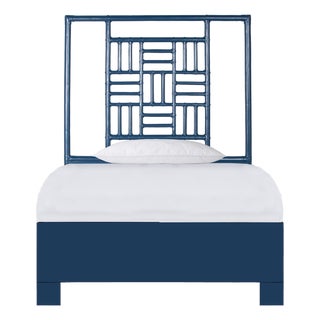 Finn Platform Bed Twin Extra Long - Navy For Sale