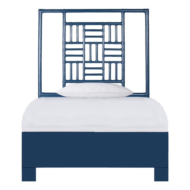 Finn Platform Bed Twin Extra Long - Navy For Sale