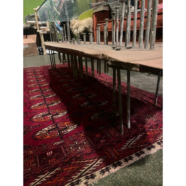 2010s Custom Modern Coffee Table - Hudson River, Black Locust, Railroad Spike For Sale - Image 5 of 8