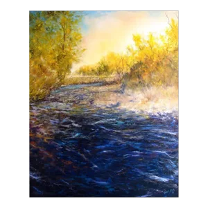 Dave Iles "Fall Color on Beaver Creek" Original Landscape Oil Painting on Canvas, Framed