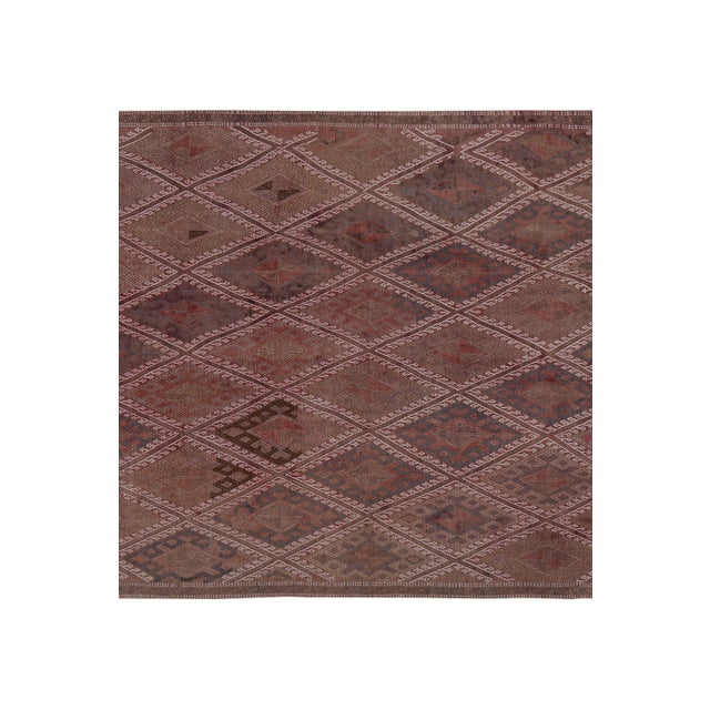 Vintage Embroided Jajim Kilim Rug 5'7'' X 7'5'' For Sale - Image 6 of 10