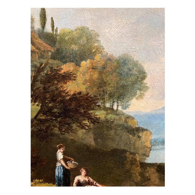 Francesco Zuccarelli, Landscape with River and Waterfall, Oil on Canvas, 18th Century, Framed For Sale - Image 4 of 13