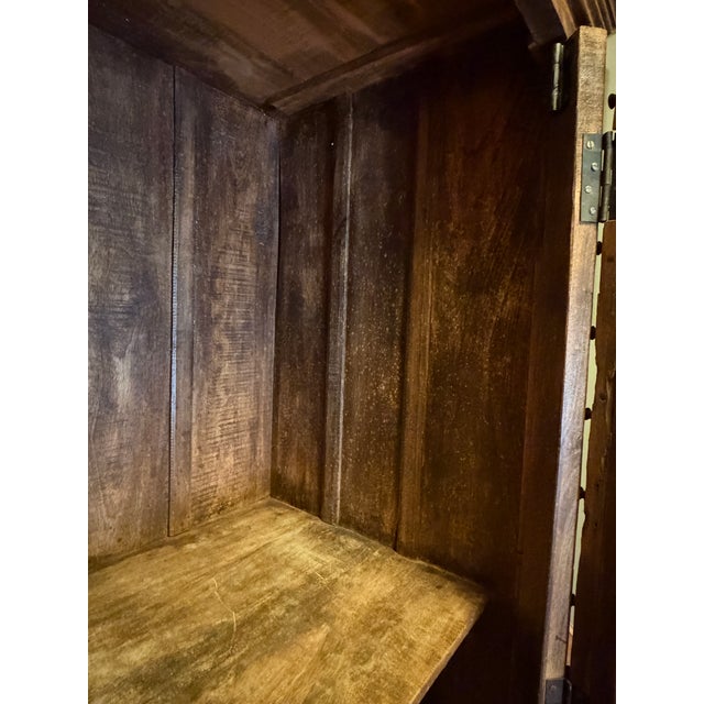 Vintage Indian Haveli Armoire With Antique Hand-Carved Mandala Doors For Sale - Image 9 of 18
