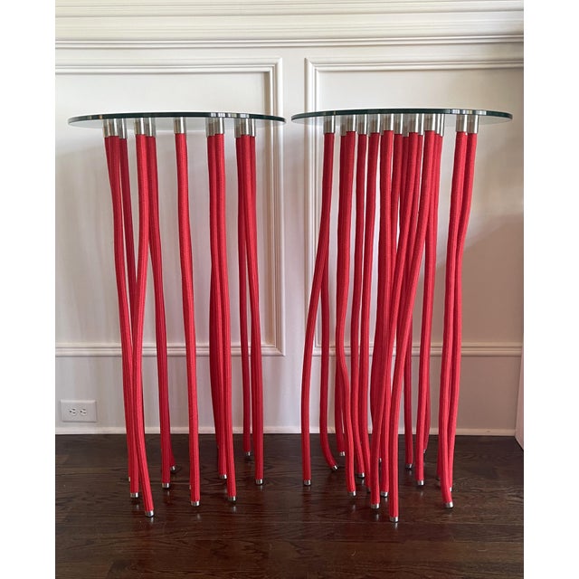 Glass Pair of Tall ORG tables by Fabio Novembre for Cappellini For Sale - Image 7 of 11