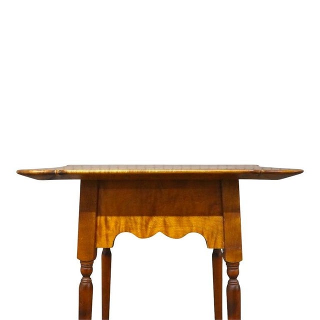 Brown Pair River Bend LTD Federal Tiger Maple Butterfly Top Stands, Signed, 20thC For Sale - Image 8 of 13