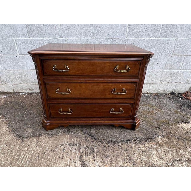 Davis Cabinet Furniture Chippendale Style Solid Cherry Chest of Drawers Nightstand . 3 drawers with dovetail joint...