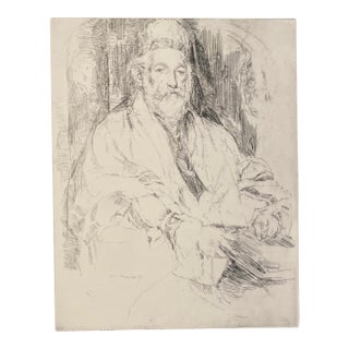 1920s William Meyerowitz Rabbi Judaica Etching For Sale