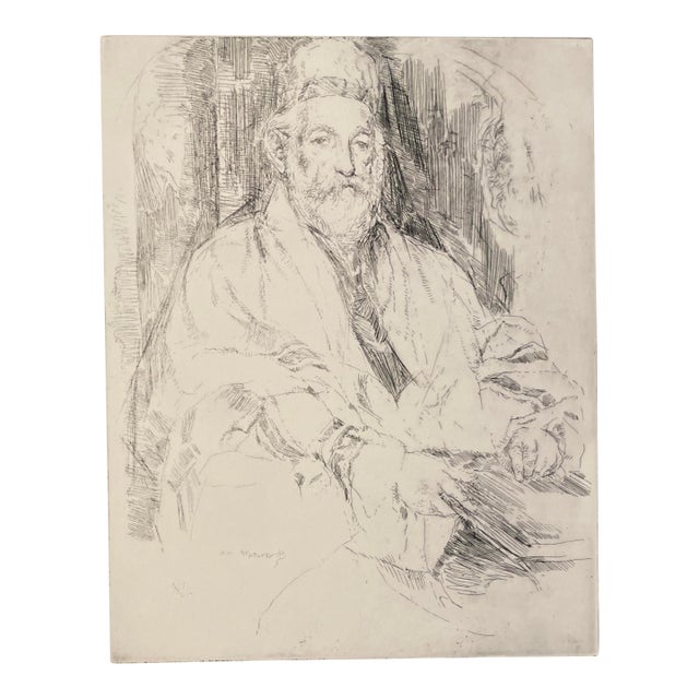 1920s William Meyerowitz Rabbi Judaica Etching For Sale