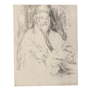 1920s William Meyerowitz Rabbi Judaica Etching