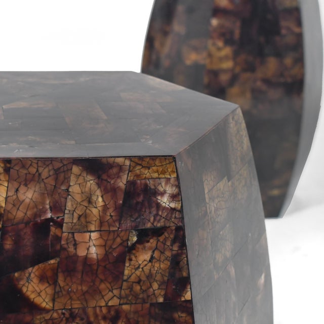 Mid 20th Century Pair of Tessellated Penshell Side Tables by Maitland Smith For Sale - Image 5 of 10