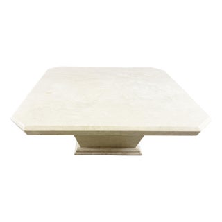 Vintage Travertine Hidden Bar Coffee Table, 1970s For Sale