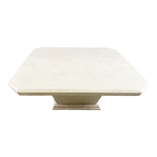 Vintage Travertine Hidden Bar Coffee Table, 1970s For Sale