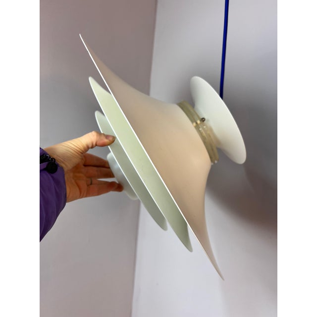 White Louvered Lamp by Jeka For Sale - Image 5 of 11