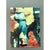 This compelling vintage abstract expressionist oil painting, executed on a tightly stretched canvas and mounted over a...