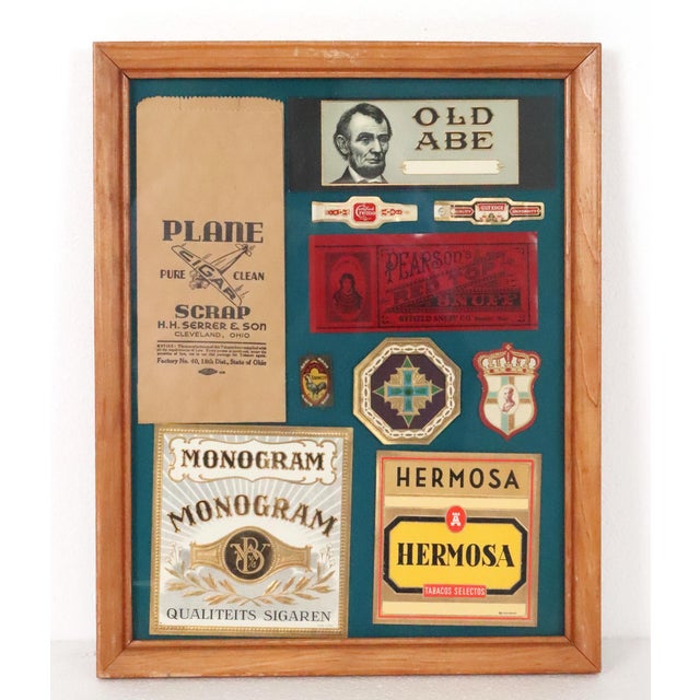 Wood Set of Eight Wood Framed Cigar Box Label Collection For Sale - Image 7 of 14