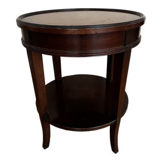 Late 20th Century Baker Furniture Milling Road Italian Provincial Mahogany and Burl Wood Side Table For Sale