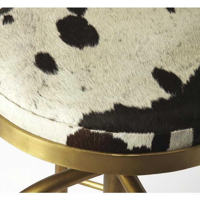 Spritely Home Accent Furniture Grogan Hair-On-Hide 26" Counter stool, Multi-Color For Sale - Image 4 of 5