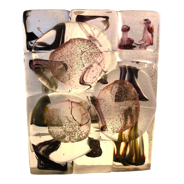 Isabelle Monod Glass Sculpture, Venice, Italy, 2005, 9.5" Tall X 7.75" Wide, X 1.5" Deep For Sale