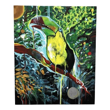 Alessandro Filetti, Toucan, 2013, Acrylic Painting on Canvas, Framed For Sale