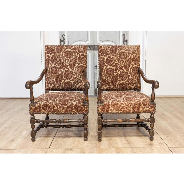 Mid 20th Century Two Pairs of 20th Century French Arm Chairs For Sale - Image 5 of 12