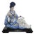 Bombay Company Blue & White Porcelain Geisha Figurine – Crackle Glaze For Sale