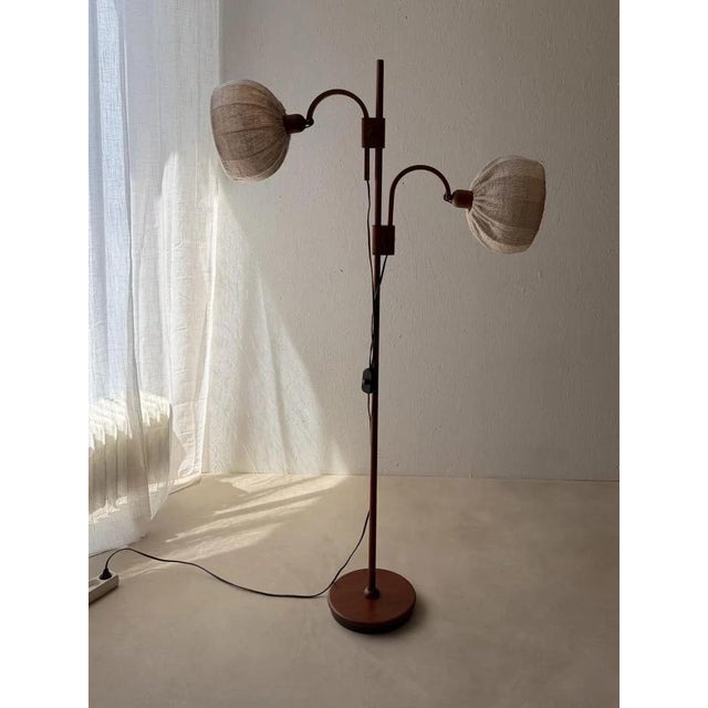Double Adjustable Floor Lamp in Teak from Domus, 1960s For Sale - Image 4 of 10