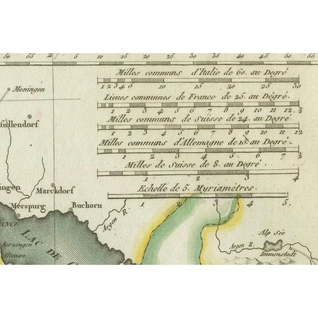 Paper Late 18th Century Physical & Political Map of Switzerland Mentelle Atlas, 1797 For Sale - Image 7 of 8
