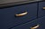 Mid-Century Modern Vintage Navy Blue 9-Drawer Dresser With Brass Hardware For Sale - Image 3 of 3