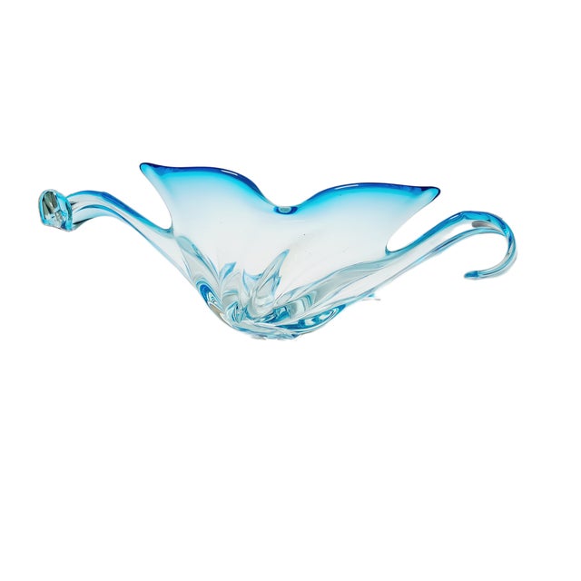 Postmodern Sommerso Murano Glass Fruit Bowl from Mandruzzato, Italy, 1950 For Sale - Image 9 of 14
