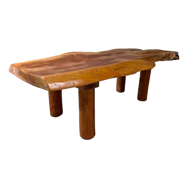 Japanese Organic Live Edge Side Table in Zelkova Wood, 1960s For Sale