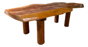 Japanese Organic Live Edge Side Table in Zelkova Wood, 1960s