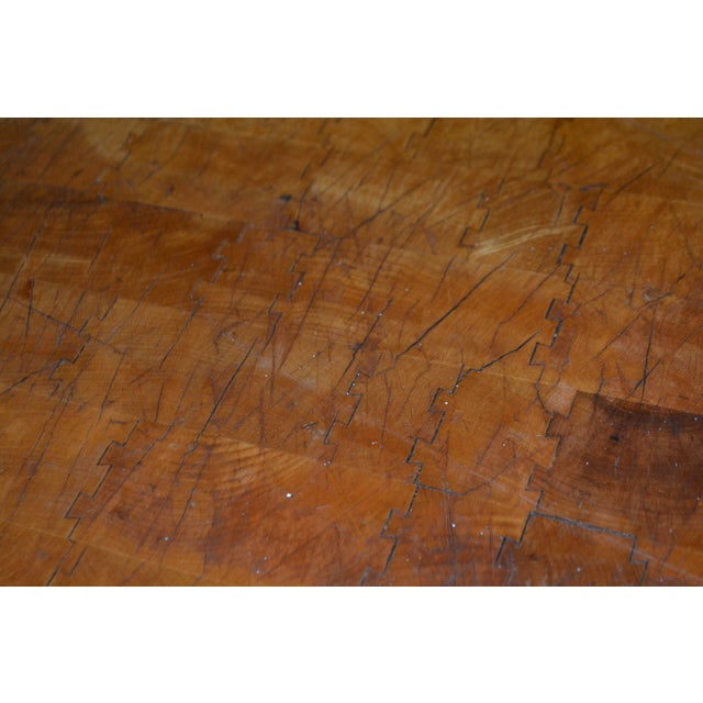 1960s Vintage Rustic Maple Wooden 5' Butcher Block Table - Double Dovetailed - Island - Farmhouse Kitchen For Sale - Image 10 of 12