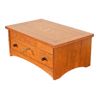Stickley Harvey Ellis Collection Mission Arts & Crafts Inlaid Oak Jewelry Box For Sale