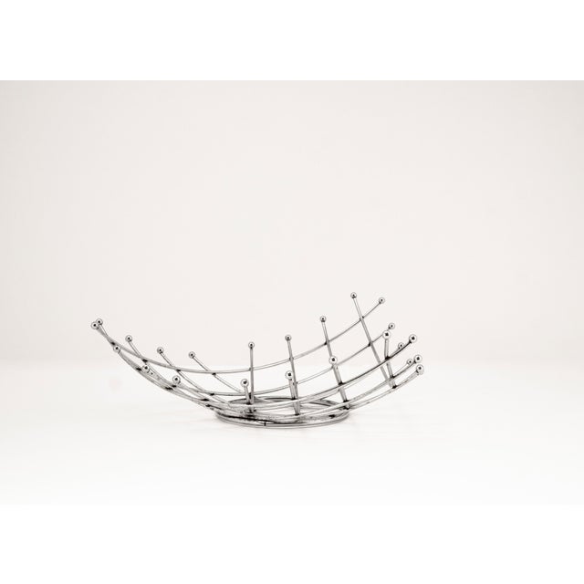 Mid-Century Modern Chrome Wire Fruit Bowl, 1970s For Sale - Image 9 of 9