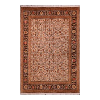 1990's Floral Pak-Persian Gray/Brown Wool Rug - 9'0'' X 12'0'' For Sale