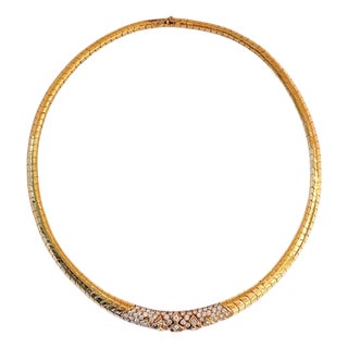 Van Cleef & Arpels 18 Kt Yellow Gold and 5.6 Ct Diamond Collar/Choker Necklace For Sale